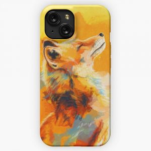 Blissful Light Fox Illustration Inspirational iPhone 15 Slim Phone Case Cover
