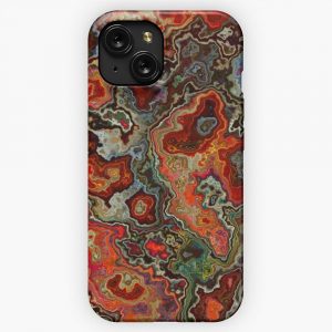 Blood Geode iPhone 15 Slim Phone Case Cover