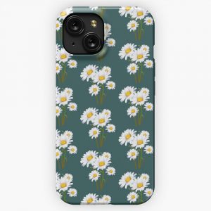 Bloom White Watercolor Summer Flowers Pattern iPhone 15 Slim Phone Case Cover