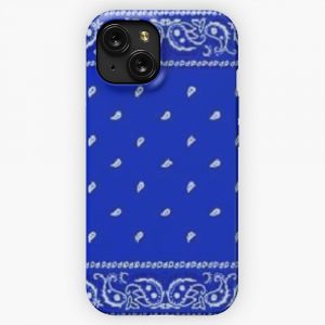 Blue Bandana iPhone 15 Slim Phone Case Cover