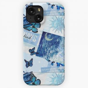 Blue Collage Aesthetic iPhone 15 Slim Phone Case Cover