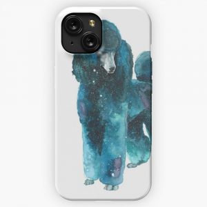 Blue Galaxy Poodle iPhone 15 Slim Phone Case Cover