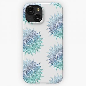 Blue Gradient Mandala iPhone 15 Slim Phone Case Cover
