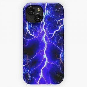 Blue Lightning iPhone 15 Slim Phone Case Cover