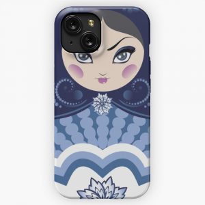 Blue Matryoshka Doll iPhone 15 Slim Phone Case Cover