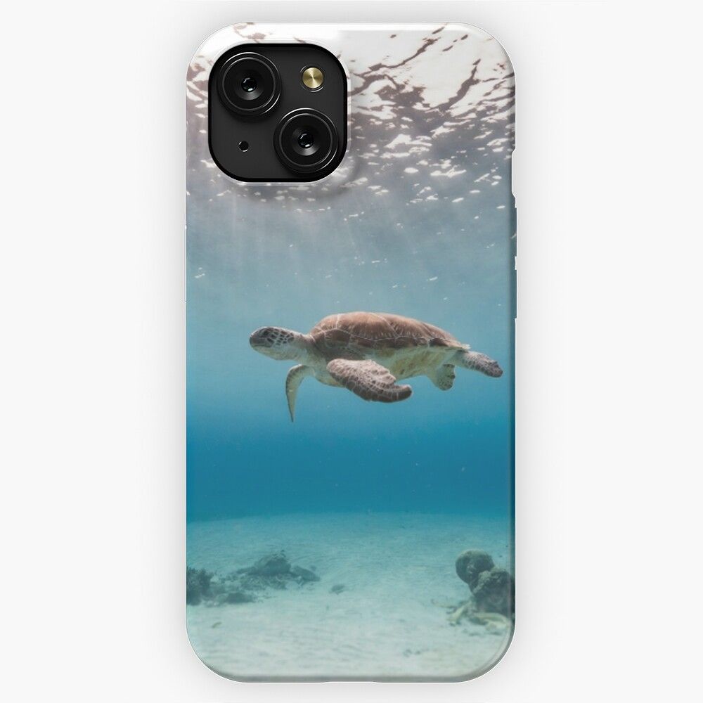 Blue Ocean Sea Turtle Summer Sea Swimming Turtle 2 iPhone 15 Slim Phone Case Cover