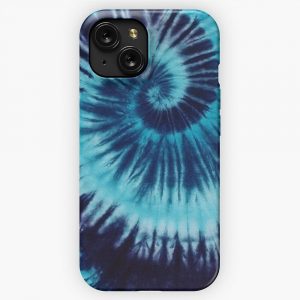 Blue Tie Dye iPhone 15 Slim Phone Case Cover