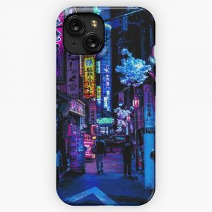 Blue Tokyo Alleys iPhone 15 Slim Phone Case Cover