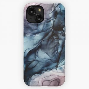 Blush And Darkness Abstract Alcohol Ink Painting iPhone 15 Slim Phone Case Cover