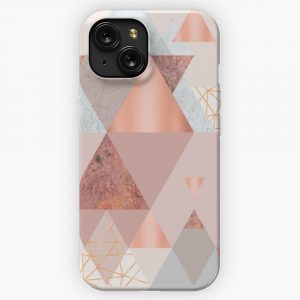 Blush Pink Geo iPhone 15 Slim Phone Case Cover