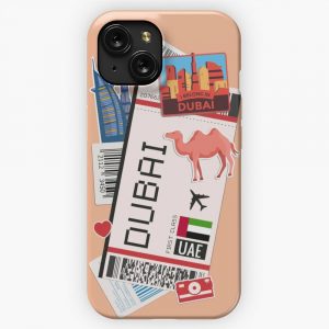 Boarding Pass Dubai iPhone 15 Slim Phone Case Cover