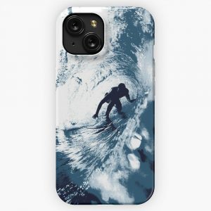 Boarding Trybe Tube Hawaiian Surf Graphic Navy Blue iPhone 15 Slim Phone Case Cover