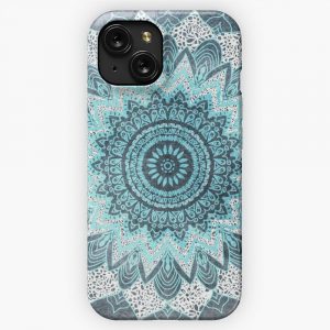 Bohochic Mandala In Blue iPhone 15 Slim Phone Case Cover