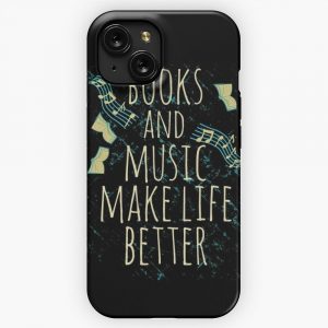 Books And Music Make Life Better 1 iPhone 15 Slim Phone Case Cover