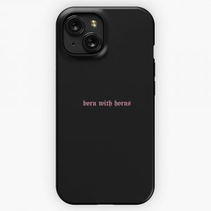 Born With Horns Sticker Light Pink iPhone 15 Slim Phone Case Cover