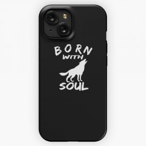 Born With Wolf Soul iPhone 15 Slim Phone Case Cover
