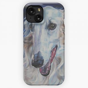 Borzoi Fine Art Painting iPhone 15 Slim Phone Case Cover