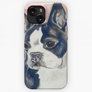 Boston Terrier Watercolor 2 iPhone 15 Slim Phone Case Cover