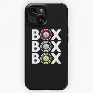 Box Box Box F1 Tyre Compound White Text Design iPhone 15 Slim Phone Case Cover