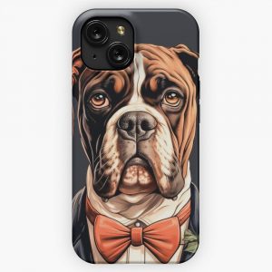 Boxer Dog Gentleman iPhone 15 Slim Phone Case Cover