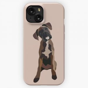 Boxer Dog Portrait Digital Illustration iPhone 15 Slim Phone Case Cover