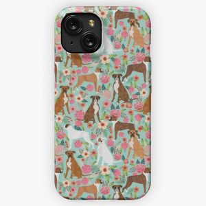 Boxer Floral Dog Breed Gifts Boxer Dogs Must Have Boxers Pet Lover iPhone 15 Slim Phone Case Cover