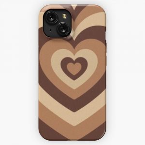 Brown Heart iPhone 15 Slim Phone Case Cover
