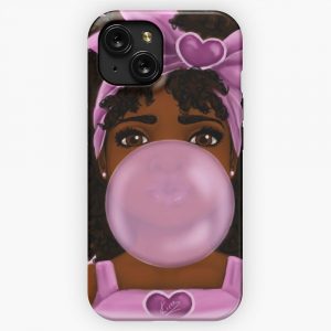Bubble Gum Pretty Girl Portrait Art Design iPhone 15 Slim Phone Case Cover