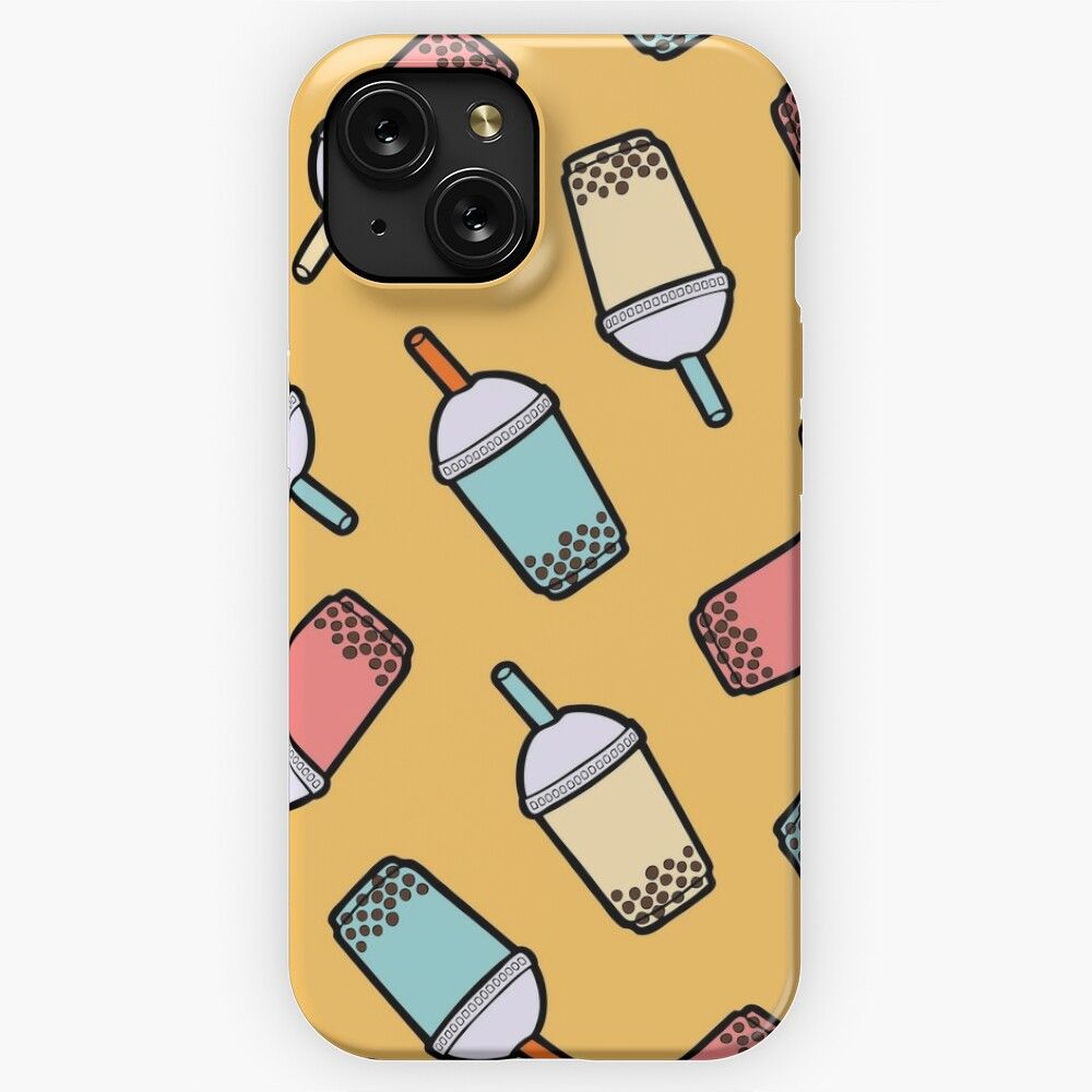 Bubble Tea Pattern iPhone 15 Slim Phone Case Cover