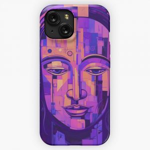Buddha With Headphones Listening To Silence iPhone 15 Slim Phone Case Cover