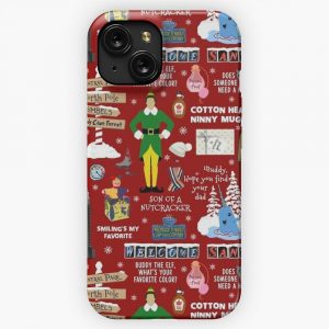 Buddy The Elf Collage Red Background 2 iPhone 15 Slim Phone Case Cover