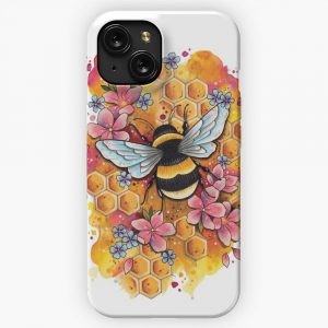 Bumble Bee Watercolor Design iPhone 15 Slim Phone Case Cover