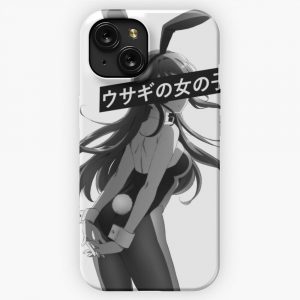 Bunny Girl Senpai Black And White Sad Japanese Anime Aesthetic iPhone 15 Slim Phone Case Cover