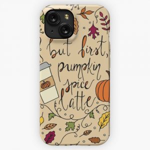 But First Pumpkin Spice Latte Fall Autumn Lettering iPhone 15 Slim Phone Case Cover