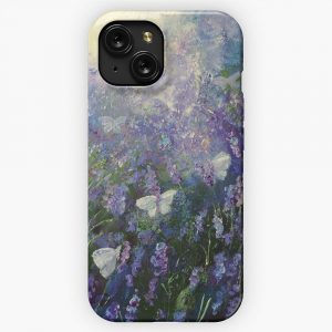 Butterflies On Lavender iPhone 15 Slim Phone Case Cover