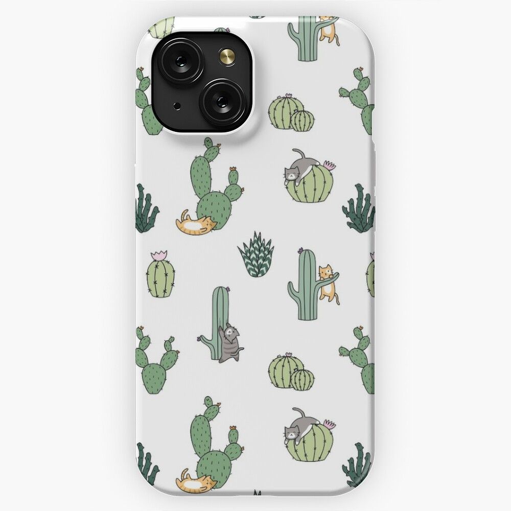 Cacti Cats iPhone 15 Slim Phone Case Cover