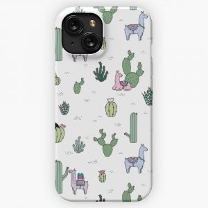 Cacti Llamas iPhone 15 Slim Phone Case Cover