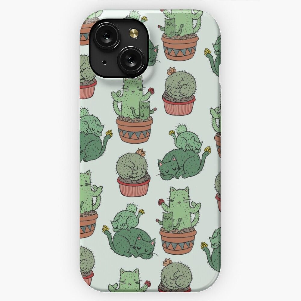 Cactus Cats iPhone 15 Slim Phone Case Cover