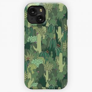 Cactus Pattern iPhone 15 Slim Phone Case Cover