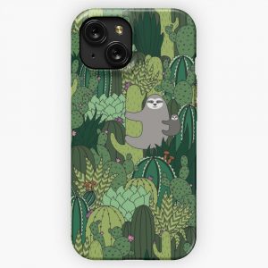 Cactus Sloth iPhone 15 Slim Phone Case Cover