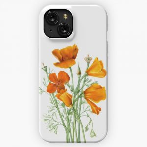 California Poppy Flower iPhone 15 Slim Phone Case Cover
