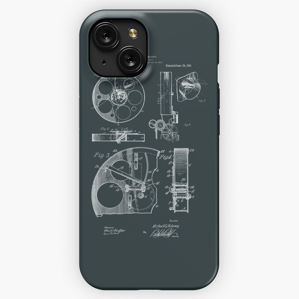Cameraman Film Reel Patent Drawings 1915 iPhone 15 Slim Phone Case Cover