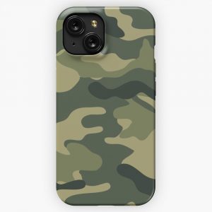 Camo Khaki iPhone 15 Slim Phone Case Cover