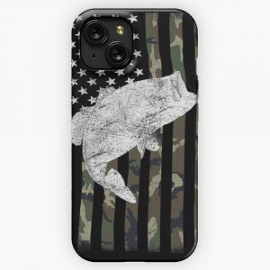 Camouflage Flag Bass Fishing Angler 2 iPhone 15 Slim Phone Case Cover