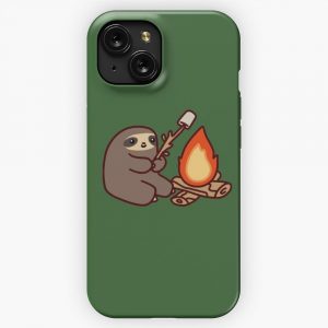 Campfire Sloth iPhone 15 Slim Phone Case Cover