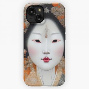 Captivating Geisha Gaze iPhone 15 Slim Phone Case Cover