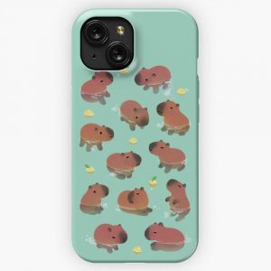 Capybath Time iPhone 15 Slim Phone Case Cover