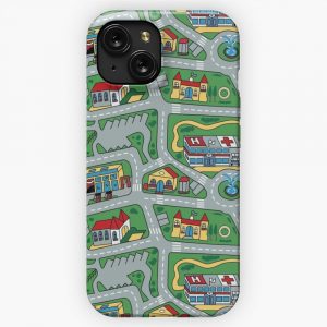 Car City Carpet Road Rug 90S Nostalgic Toy iPhone 15 Slim Phone Case Cover