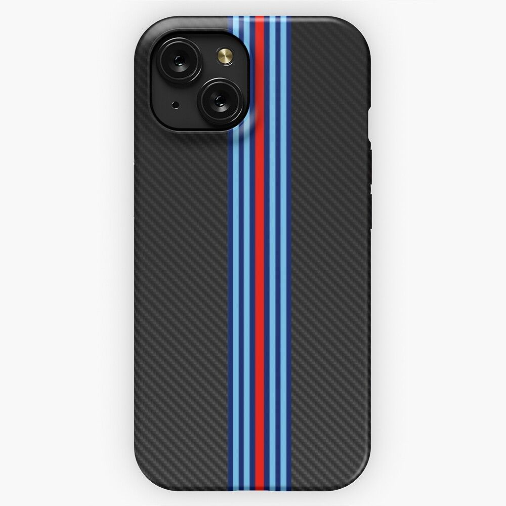 Carbon Fiber Racing Stripes 3 iPhone 15 Slim Phone Case Cover