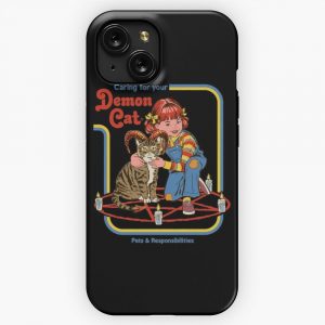 Caring For Your Demon Cat iPhone 15 Slim Phone Case Cover